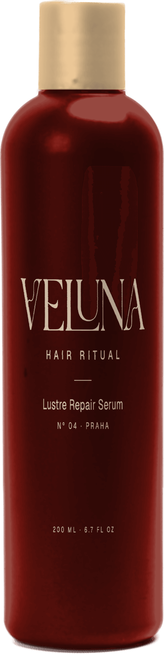 Sochařský flakon VELUNA Rituals ve vínové barvě, nesený otevřenou dlaní